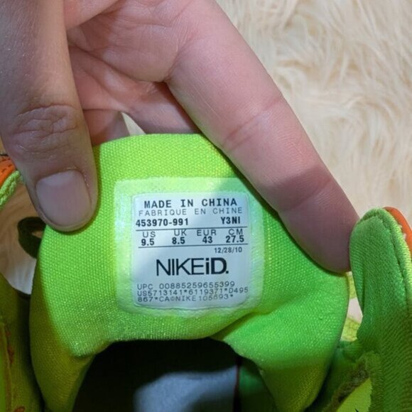 RARE Customer Green and Orange Nike Air Zoom Hurache 2k4 Men Size 9.5 Sneakers - Picture 14 of 14
